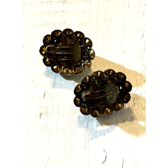 Vintage West Germany Porphyry Glass Crystal Filigree Necklace & Earrings Set - Picture 11 of 12